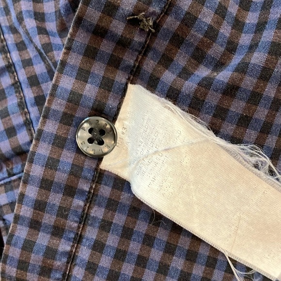 Perry Ellis men’s medium casual button down Checkered indigo Shirt - faded - Picture 4 of 16